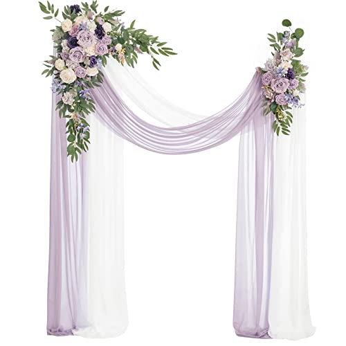 Bogenblumen-Set Für Hochzeit, 2 Bogenvorhänge Und 2 Blumengirlanden, Blumenarrangement-Girlande Für Die Hochzeitsfeier,A1 von HJLRR