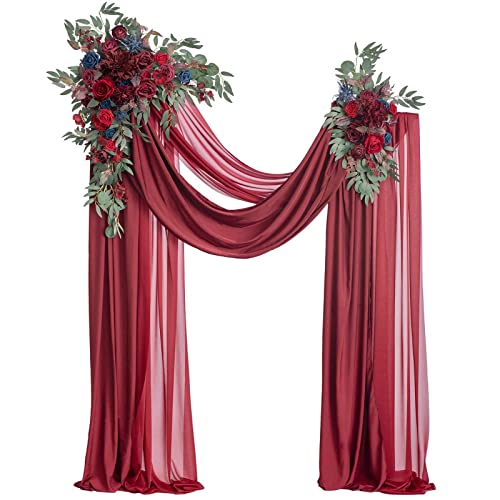 Bogenblumen-Set Für Hochzeit, 2 Bogenvorhänge Und 2 Blumengirlanden, Blumenarrangement-Girlande Für Die Hochzeitsfeier,A11 von HJLRR