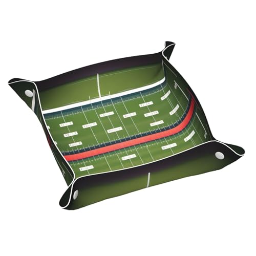 American Football Feld und Ball Ledertablett für Herren – Leeren Sie Ihre Taschen, Papa-Tablett, multifunktionaler Ledertablett von HJLUUFT