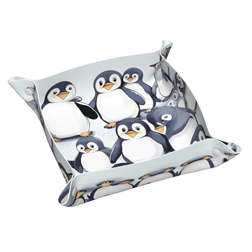 Niedliches Baby-Pinguin-Tablett aus Leder – wasserdichtes Tablett für Männer, leeren Sie Ihre Taschen, Papa-Tablett von HJLUUFT