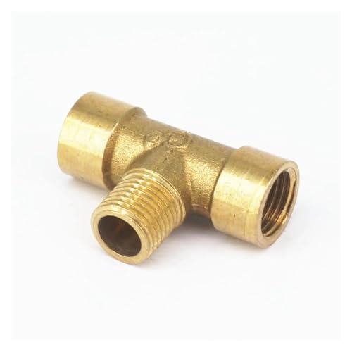 2 x 6,35 mm (1/4 Zoll) weibliche männliche T-Stück 3-Wege-Messing-Rohrverschraubung für Wasser, Kraftstoff, Gas von HJNAOKGWHQ