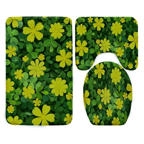 Badezimmermatte Blätter Blumen Grün Fußmatte 3 Teilig Bath Mat rutschfeste Badematte Saugfähig Badmatte Wohnzimmer Badezimmerteppich Langlebig Badvorleger Waschbar Badteppich Set 45x75cm Badezimmermatte Blätter Blumen Grün Fußmatte 3 Teilig Bath Mat rutschfeste Badematte Saugfähig Badmatte Wohnzimmer Badezimmerteppich Langlebig Badvorleger Waschbar Badteppich Set 45x75cm von HJOSWVNS