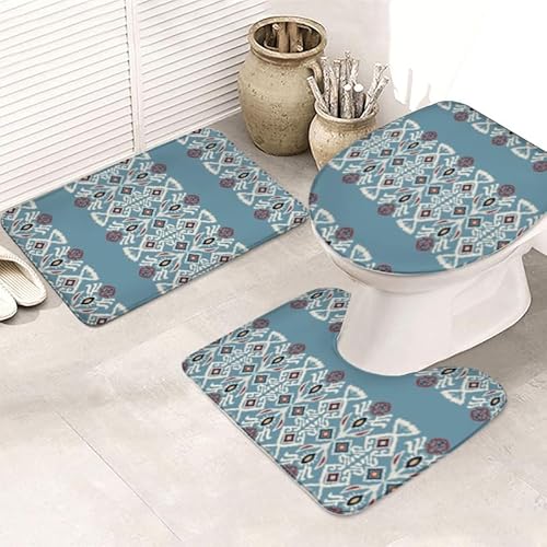 Badezimmermatte Blauer Ziegel Rot Fußmatte 3 Teilig Badteppich Set Badmatte rutschfest Rugs for Living Room Saugfähig Bath Mat Langlebig Fussmatte Innen Waschbar Badezimmerteppich 45x75cm Badezimmermatte Blauer Ziegel Rot Fußmatte 3 Teilig Badteppich Set Badmatte rutschfest Rugs for Living Room Saugfähig Bath Mat Langlebig Fussmatte Innen Waschbar Badezimmerteppich 45x75cm von HJOSWVNS
