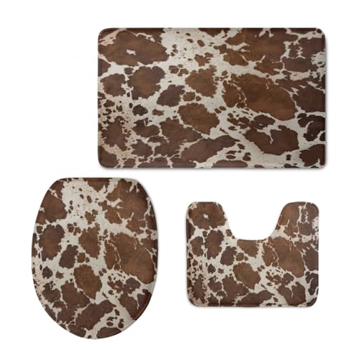 Badezimmermatte Braun Tiermuster Fußmatte 3 Teilig Bath Mat rutschfeste Badematte Saugfähig Badmatte Wohnzimmer Badezimmerteppich Langlebig Badvorleger Waschbar Badteppich Set 50x80cm Badezimmermatte Braun Tiermuster Fußmatte 3 Teilig Bath Mat rutschfeste Badematte Saugfähig Badmatte Wohnzimmer Badezimmerteppich Langlebig Badvorleger Waschbar Badteppich Set 50x80cm von HJOSWVNS