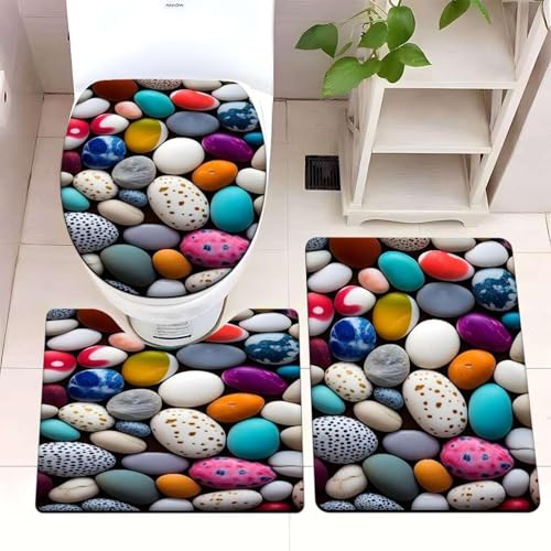 Badezimmermatte Creme Weiß Blau Fußmatte 3 Teilig Badteppich Set Bath Mat rutschfest Badmatte Saugfähig Teppich Wohnzimmer Langlebig Badezimmerteppich Waschbar Fussmatte Innen 50x80cm Badezimmermatte Creme Weiß Blau Fußmatte 3 Teilig Badteppich Set Bath Mat rutschfest Badmatte Saugfähig Teppich Wohnzimmer Langlebig Badezimmerteppich Waschbar Fussmatte Innen 50x80cm von HJOSWVNS