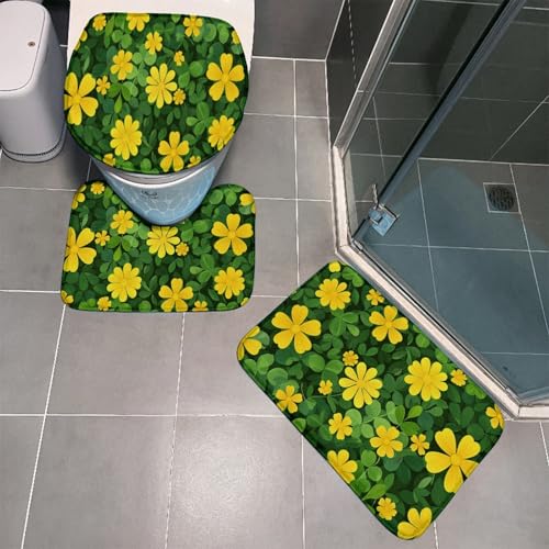 Badezimmermatte Gelbes Blumenblatt Fußmatte 3 Teilig Bath Mat rutschfeste Badematte Saugfähig Badmatte Wohnzimmer Badezimmerteppich Langlebig Badvorleger Waschbar Badteppich Set 50x80cm Badezimmermatte Gelbes Blumenblatt Fußmatte 3 Teilig Bath Mat rutschfeste Badematte Saugfähig Badmatte Wohnzimmer Badezimmerteppich Langlebig Badvorleger Waschbar Badteppich Set 50x80cm von HJOSWVNS
