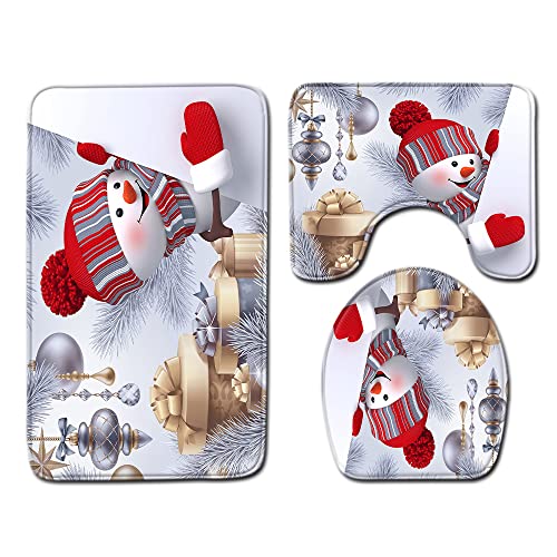 Badezimmermatte Gold Silber Weiß Fußmatte 3 Teilig Bad Teppiche Set Saugfähig Bath Mat rutschfeste Badematte Waschbar Badmatte Schmutzfangmatte Fussmatte Innen 50x80cm von HJOSWVNS