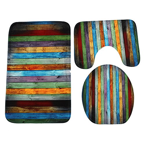 Badezimmermatte Goldblau Grün Fußmatte 3 Teilig Badteppich Set Badmatte rutschfest Rugs for Living Room Saugfähig Bath Mat Langlebig Fussmatte Innen Waschbar Badezimmerteppich 50x80cm von HJOSWVNS