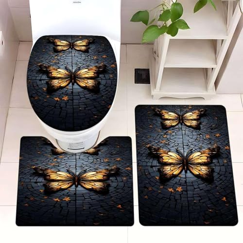 Badezimmermatte Goldbraun Insekt Fußmatte 3 Teilig Badteppich Set Bath Mat rutschfest Badmatte Saugfähig Teppich Wohnzimmer Langlebig Badezimmerteppich Waschbar Fussmatte Innen 45x75cm Badezimmermatte Goldbraun Insekt Fußmatte 3 Teilig Badteppich Set Bath Mat rutschfest Badmatte Saugfähig Teppich Wohnzimmer Langlebig Badezimmerteppich Waschbar Fussmatte Innen 45x75cm von HJOSWVNS