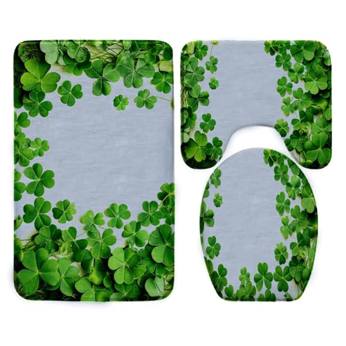 Badezimmermatte Grüne Blätter Fußmatte 3 Teilig Bath Mat rutschfeste Badematte Saugfähig Badmatte Wohnzimmer Badezimmerteppich Langlebig Badvorleger Waschbar Badteppich Set 45x75cm Badezimmermatte Grüne Blätter Fußmatte 3 Teilig Bath Mat rutschfeste Badematte Saugfähig Badmatte Wohnzimmer Badezimmerteppich Langlebig Badvorleger Waschbar Badteppich Set 45x75cm von HJOSWVNS