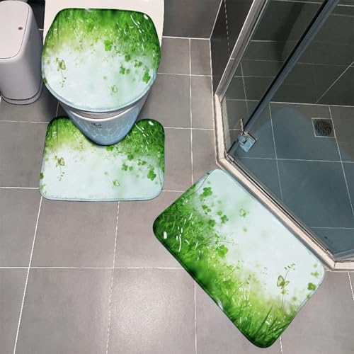 Badezimmermatte Grüner Schmetterling Fußmatte 3 Teilig Bath Mat rutschfeste Badematte Saugfähig Badmatte Wohnzimmer Badezimmerteppich Langlebig Badvorleger Waschbar Badteppich Set 45x75cm Badezimmermatte Grüner Schmetterling Fußmatte 3 Teilig Bath Mat rutschfeste Badematte Saugfähig Badmatte Wohnzimmer Badezimmerteppich Langlebig Badvorleger Waschbar Badteppich Set 45x75cm von HJOSWVNS
