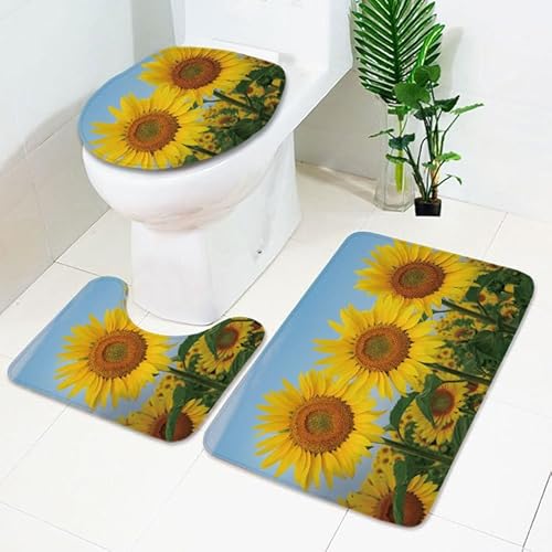 Badezimmermatte Himmelblaue Blume Fußmatte 3 Teilig Badteppich Set Bath Mat rutschfest Badmatte Saugfähig Teppich Wohnzimmer Langlebig Badezimmerteppich Waschbar Fussmatte Innen 50x80cm Badezimmermatte Himmelblaue Blume Fußmatte 3 Teilig Badteppich Set Bath Mat rutschfest Badmatte Saugfähig Teppich Wohnzimmer Langlebig Badezimmerteppich Waschbar Fussmatte Innen 50x80cm von HJOSWVNS
