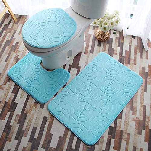 Badezimmermatte Himmelblaue Geometrie Fußmatte 3 Teilig Badteppich Set Bath Mat rutschfest Badmatte Saugfähig Teppich Wohnzimmer Langlebig Badezimmerteppich Waschbar Fussmatte Innen 45x75cm Badezimmermatte Himmelblaue Geometrie Fußmatte 3 Teilig Badteppich Set Bath Mat rutschfest Badmatte Saugfähig Teppich Wohnzimmer Langlebig Badezimmerteppich Waschbar Fussmatte Innen 45x75cm von HJOSWVNS
