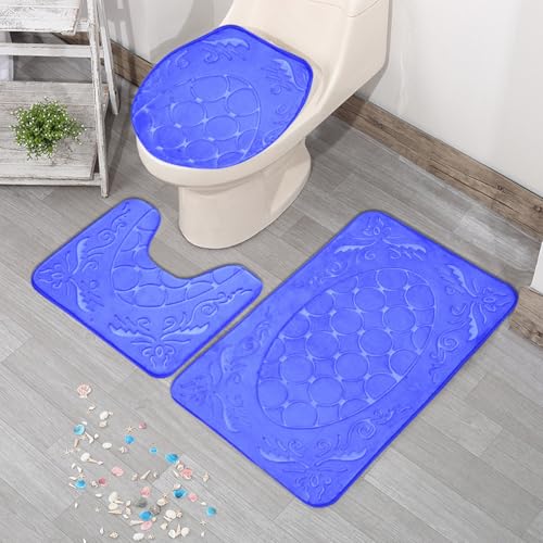 Badezimmermatte Königsblau Fußmatte 3 Teilig Badteppich Set Bath Mat rutschfest Badmatte Saugfähig Teppich Wohnzimmer Langlebig Badezimmerteppich Waschbar Fussmatte Innen 50x80cm Badezimmermatte Königsblau Fußmatte 3 Teilig Badteppich Set Bath Mat rutschfest Badmatte Saugfähig Teppich Wohnzimmer Langlebig Badezimmerteppich Waschbar Fussmatte Innen 50x80cm von HJOSWVNS
