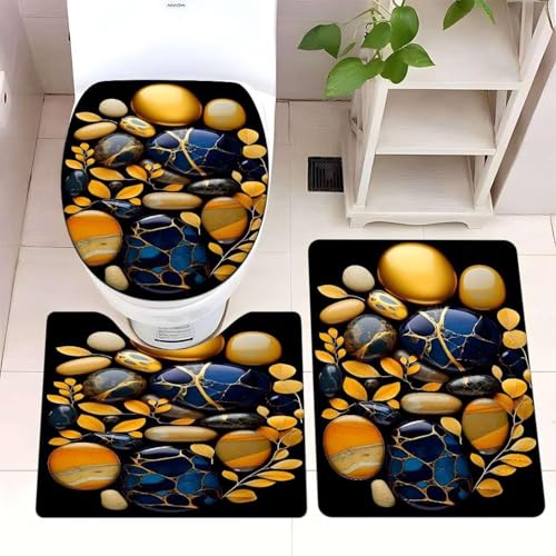 Badezimmermatte Marmor Gold Blätter Fußmatte 3 Teilig Badteppich Set Bath Mat rutschfest Badmatte Saugfähig Teppich Wohnzimmer Langlebig Badezimmerteppich Waschbar Fussmatte Innen 45x75cm Badezimmermatte Marmor Gold Blätter Fußmatte 3 Teilig Badteppich Set Bath Mat rutschfest Badmatte Saugfähig Teppich Wohnzimmer Langlebig Badezimmerteppich Waschbar Fussmatte Innen 45x75cm von HJOSWVNS
