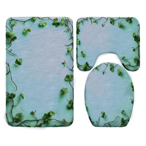Badezimmermatte Minzgrün Braun Fußmatte 3 Teilig Bath Mat rutschfeste Badematte Saugfähig Badmatte Wohnzimmer Badezimmerteppich Langlebig Badvorleger Waschbar Badteppich Set 45x75cm Badezimmermatte Minzgrün Braun Fußmatte 3 Teilig Bath Mat rutschfeste Badematte Saugfähig Badmatte Wohnzimmer Badezimmerteppich Langlebig Badvorleger Waschbar Badteppich Set 45x75cm von HJOSWVNS