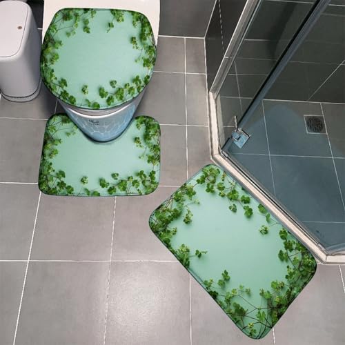 Badezimmermatte Muster Blätter Fußmatte 3 Teilig Bath Mat rutschfeste Badematte Saugfähig Badmatte Wohnzimmer Badezimmerteppich Langlebig Badvorleger Waschbar Badteppich Set 50x80cm Badezimmermatte Muster Blätter Fußmatte 3 Teilig Bath Mat rutschfeste Badematte Saugfähig Badmatte Wohnzimmer Badezimmerteppich Langlebig Badvorleger Waschbar Badteppich Set 50x80cm von HJOSWVNS