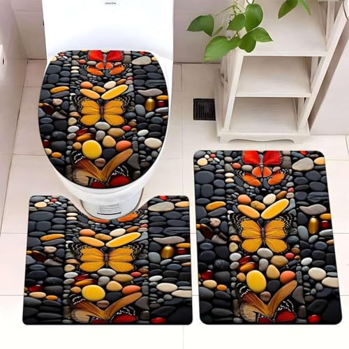 Badezimmermatte Orange Insekten Fußmatte 3 Teilig Badteppich Set Bath Mat rutschfest Badmatte Saugfähig Teppich Wohnzimmer Langlebig Badezimmerteppich Waschbar Fussmatte Innen 50x80cm Badezimmermatte Orange Insekten Fußmatte 3 Teilig Badteppich Set Bath Mat rutschfest Badmatte Saugfähig Teppich Wohnzimmer Langlebig Badezimmerteppich Waschbar Fussmatte Innen 50x80cm von HJOSWVNS
