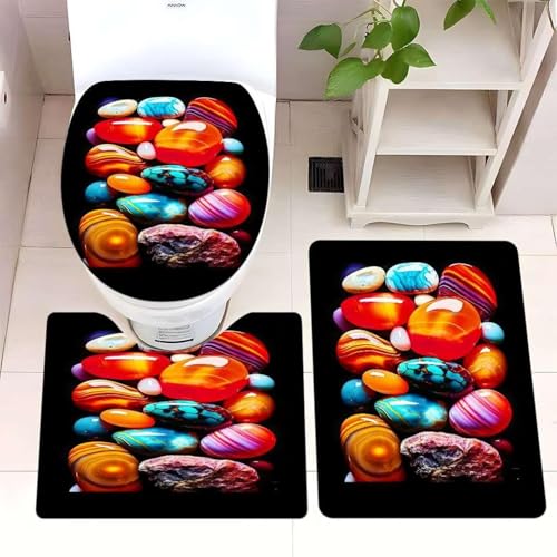 Badezimmermatte Orange Stein Schwarz Fußmatte 3 Teilig Badteppich Set Bath Mat rutschfest Badmatte Saugfähig Teppich Wohnzimmer Langlebig Badezimmerteppich Waschbar Fussmatte Innen 45x75cm Badezimmermatte Orange Stein Schwarz Fußmatte 3 Teilig Badteppich Set Bath Mat rutschfest Badmatte Saugfähig Teppich Wohnzimmer Langlebig Badezimmerteppich Waschbar Fussmatte Innen 45x75cm von HJOSWVNS