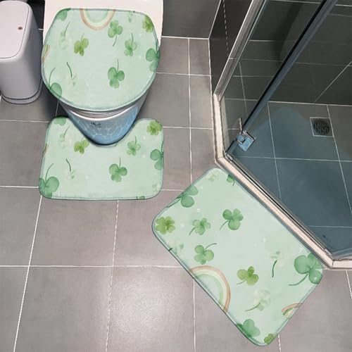 Badezimmermatte Regenbogenblätter Fußmatte 3 Teilig Bath Mat rutschfeste Badematte Saugfähig Badmatte Wohnzimmer Badezimmerteppich Langlebig Badvorleger Waschbar Badteppich Set 45x75cm Badezimmermatte Regenbogenblätter Fußmatte 3 Teilig Bath Mat rutschfeste Badematte Saugfähig Badmatte Wohnzimmer Badezimmerteppich Langlebig Badvorleger Waschbar Badteppich Set 45x75cm von HJOSWVNS