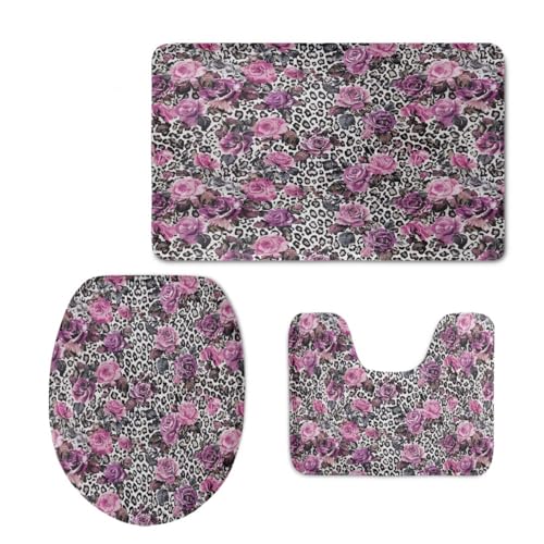 Badezimmermatte Rose Weiß Lila Fußmatte 3 Teilig Bath Mat rutschfeste Badematte Saugfähig Badmatte Wohnzimmer Badezimmerteppich Langlebig Badvorleger Waschbar Badteppich Set 45x75cm Badezimmermatte Rose Weiß Lila Fußmatte 3 Teilig Bath Mat rutschfeste Badematte Saugfähig Badmatte Wohnzimmer Badezimmerteppich Langlebig Badvorleger Waschbar Badteppich Set 45x75cm von HJOSWVNS