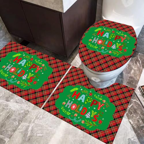 Badezimmermatte Rote Blätter Grün Fußmatte 3 Teilig Badteppich Set Bath Mat rutschfest Badmatte Saugfähig Teppich Wohnzimmer Langlebig Badezimmerteppich Waschbar Fussmatte Innen 45x75cm Badezimmermatte Rote Blätter Grün Fußmatte 3 Teilig Badteppich Set Bath Mat rutschfest Badmatte Saugfähig Teppich Wohnzimmer Langlebig Badezimmerteppich Waschbar Fussmatte Innen 45x75cm von HJOSWVNS