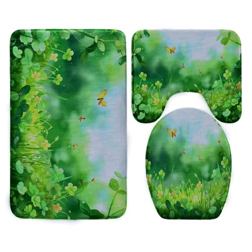 Badezimmermatte Schmetterling Orange Grün Fußmatte 3 Teilig Bath Mat rutschfeste Badematte Saugfähig Badmatte Wohnzimmer Badezimmerteppich Langlebig Badvorleger Waschbar Badteppich Set 50x80cm Badezimmermatte Schmetterling Orange Grün Fußmatte 3 Teilig Bath Mat rutschfeste Badematte Saugfähig Badmatte Wohnzimmer Badezimmerteppich Langlebig Badvorleger Waschbar Badteppich Set 50x80cm von HJOSWVNS