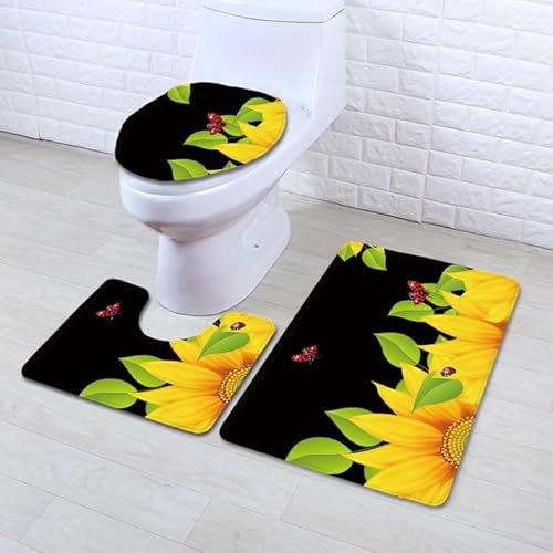 Badezimmermatte Schwarz Insekt Gelb Fußmatte 3 Teilig Badteppich Set Bath Mat rutschfest Badmatte Saugfähig Teppich Wohnzimmer Langlebig Badezimmerteppich Waschbar Fussmatte Innen 45x75cm Badezimmermatte Schwarz Insekt Gelb Fußmatte 3 Teilig Badteppich Set Bath Mat rutschfest Badmatte Saugfähig Teppich Wohnzimmer Langlebig Badezimmerteppich Waschbar Fussmatte Innen 45x75cm von HJOSWVNS
