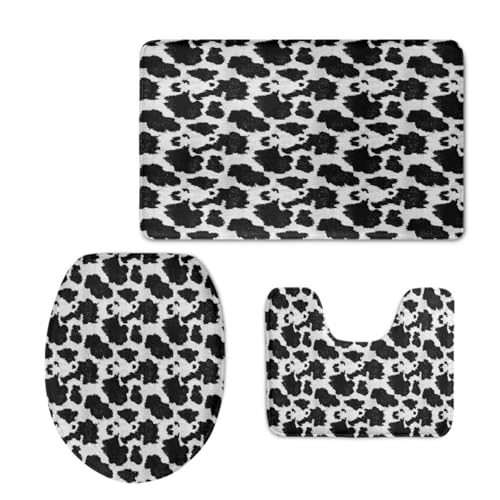Badezimmermatte Schwarze Graffiti Fußmatte 3 Teilig Bath Mat rutschfest Badmatte Saugfähig Wohnzimmer Badezimmerteppich Langlebig Badematte Waschbar Badteppich Set Badezimmermatten 50x80cm von HJOSWVNS