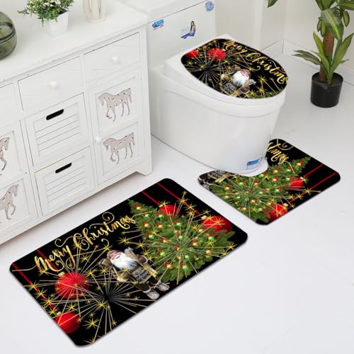 Badezimmermatte Schwarze Weihnachten Fußmatte 3 Teilig Badteppich Set Bath Mat rutschfest Badmatte Saugfähig Teppich Wohnzimmer Langlebig Badezimmerteppich Waschbar Fussmatte Innen 45x75cm Badezimmermatte Schwarze Weihnachten Fußmatte 3 Teilig Badteppich Set Bath Mat rutschfest Badmatte Saugfähig Teppich Wohnzimmer Langlebig Badezimmerteppich Waschbar Fussmatte Innen 45x75cm von HJOSWVNS