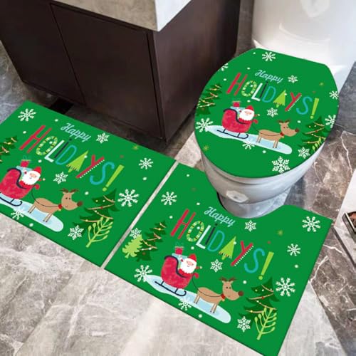 Badezimmermatte Weiß Grün Fußmatte 3 Teilig Badteppich Set Bath Mat rutschfest Badmatte Saugfähig Teppich Wohnzimmer Langlebig Badezimmerteppich Waschbar Fussmatte Innen 50x80cm Badezimmermatte Weiß Grün Fußmatte 3 Teilig Badteppich Set Bath Mat rutschfest Badmatte Saugfähig Teppich Wohnzimmer Langlebig Badezimmerteppich Waschbar Fussmatte Innen 50x80cm von HJOSWVNS