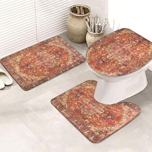 Badezimmermatte Ziegel Rot Böhmisch Fußmatte 3 Teilig Badteppich Set Badmatte rutschfest Rugs for Living Room Saugfähig Bath Mat Langlebig Fussmatte Innen Waschbar Badezimmerteppich 45x75cm Badezimmermatte Ziegel Rot Böhmisch Fußmatte 3 Teilig Badteppich Set Badmatte rutschfest Rugs for Living Room Saugfähig Bath Mat Langlebig Fussmatte Innen Waschbar Badezimmerteppich 45x75cm von HJOSWVNS