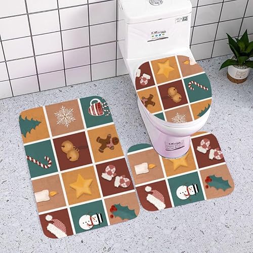 Badezimmermatte Ziegel Rote Sterne Fußmatte 3 Teilig Badteppich Set Badmatte rutschfest Rugs for Living Room Saugfähig Bath Mat Langlebig Fussmatte Innen Waschbar Badezimmerteppich 50x80cm Badezimmermatte Ziegel Rote Sterne Fußmatte 3 Teilig Badteppich Set Badmatte rutschfest Rugs for Living Room Saugfähig Bath Mat Langlebig Fussmatte Innen Waschbar Badezimmerteppich 50x80cm von HJOSWVNS