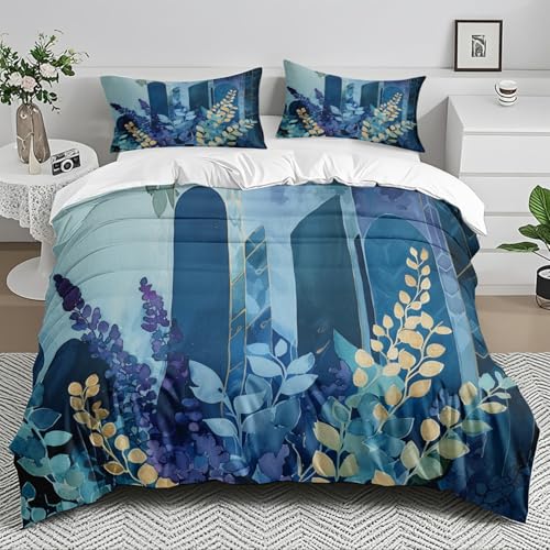 Bettdecke 155x220 Golden Lila Blau Bettdecken Weich Mikrofaser Bettbezug Atmungsaktiv Duvet Angenehme Steppdecke 155x220cm Bettdecke mit Reißverschluss Bett Decke+2 Kissenbezug 80x80 Bettdecke 155x220 Golden Lila Blau Bettdecken Weich Mikrofaser Bettbezug Atmungsaktiv Duvet Angenehme Steppdecke 155x220cm Bettdecke mit Reißverschluss Bett Decke+2 Kissenbezug 80x80 von HJOSWVNS
