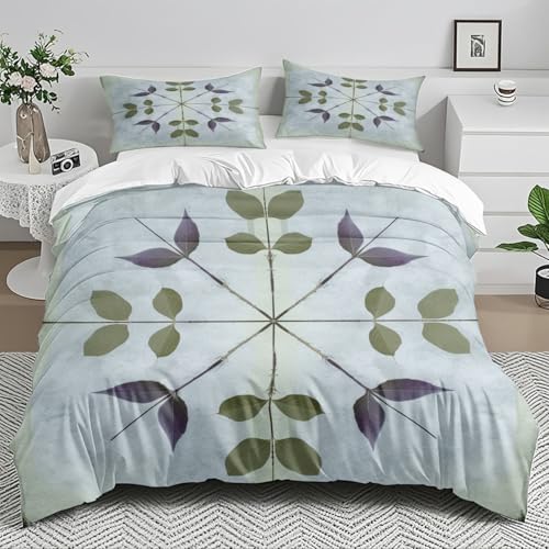Bettdecke 155x220 Retro Grün Lila Bettdecken Weich Mikrofaser Bettbezug Atmungsaktiv Duvet Angenehme Steppdecke 155x220cm Bettdecke mit Reißverschluss Bett Decke+2 Kissenbezug 80x80 Bettdecke 155x220 Retro Grün Lila Bettdecken Weich Mikrofaser Bettbezug Atmungsaktiv Duvet Angenehme Steppdecke 155x220cm Bettdecke mit Reißverschluss Bett Decke+2 Kissenbezug 80x80 von HJOSWVNS