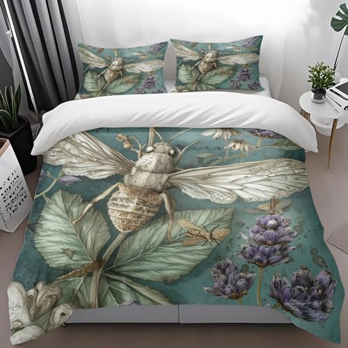Bettdecke Insekten Retro Grün Bettwäsche 220x240 Mikrofaser Weiches Bettdecken Atmungsaktive Bettbezug mit Reißverschluss Duvet Waschbar Steppdecke Bett Decke+2 Kissenbezug 80x80 Bettdecke Insekten Retro Grün Bettwäsche 220x240 Mikrofaser Weiches Bettdecken Atmungsaktive Bettbezug mit Reißverschluss Duvet Waschbar Steppdecke Bett Decke+2 Kissenbezug 80x80 von HJOSWVNS
