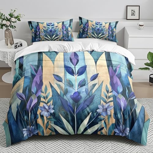 Bettdecke Lila Blaue Blume Bettwäsche 220x240 Mikrofaser Weiches Bettdecken Atmungsaktive Bettbezug mit Reißverschluss Duvet Waschbar Steppdecke Bett Decke+2 Kissenbezug 80x80 Bettdecke Lila Blaue Blume Bettwäsche 220x240 Mikrofaser Weiches Bettdecken Atmungsaktive Bettbezug mit Reißverschluss Duvet Waschbar Steppdecke Bett Decke+2 Kissenbezug 80x80 von HJOSWVNS