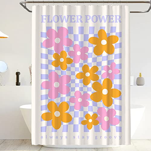 Duschvorhang Orange Pink Lila Shower Curtains Verdickung Polyester Duschvorhänge Antischimmel Shower Curtain Wasserdicht Duschvorhang Badewanne Edelstahl Ösen 120x180cm von HJOSWVNS