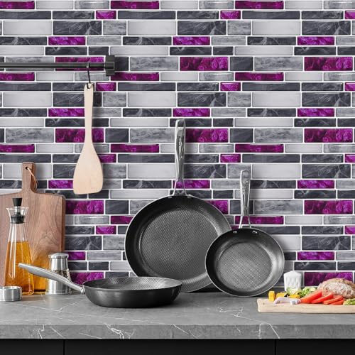 Fliesenaufkleber Lila Marmorgrau Mosaikfliesen PVC Klebefliesen Küche Bad Wand Fliesensticker Klebe Fliesen Küchenfliesen Überkleben Tile Sticker Selbstklebend Fliesen zum Kleben 12x24cm/40 Pcs Fliesenaufkleber Lila Marmorgrau Mosaikfliesen PVC Klebefliesen Küche Bad Wand Fliesensticker Klebe Fliesen Küchenfliesen Überkleben Tile Sticker Selbstklebend Fliesen zum Kleben 12x24cm/40 Pcs von HJOSWVNS