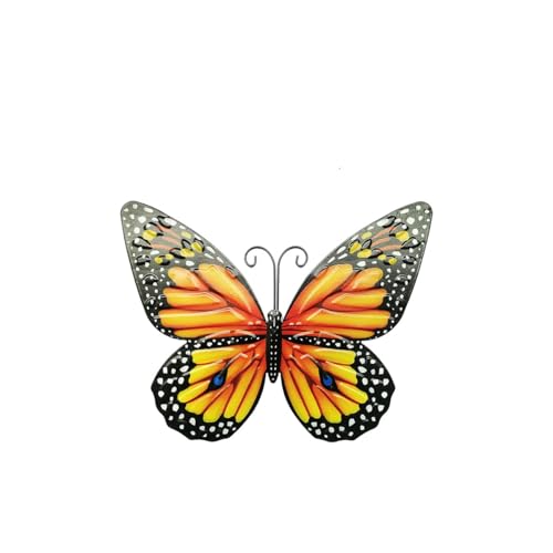 Gartendeko für Draußen Wetterfest Gelb Orange Blau Wand Balkon Deko Wanddeko Garten Metall Outdoor Deko Terrasse Wanddeko Aussen Outdoor Garden Wall Decoration Living Room Metalldeko Wand 12x16cm von HJOSWVNS