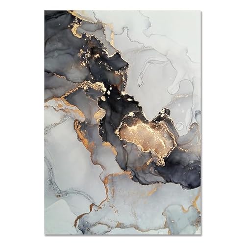 HJOSWVNS Wandbilder Goldener Marmor Foto Auf Leinwand Aesthetic Decor Bild Auf Leinwand Bilder Wohnzimmer Leinwand Bilder Wandbilder Wandtattoo Schlafzimmer Badezimmer Room Decor Kein Rahmen 60x90cm von HJOSWVNS