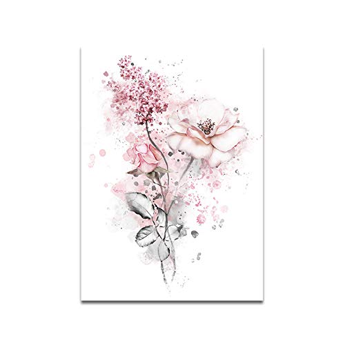 HJOSWVNS Wandbilder Rosa Blume Grau Foto Auf Leinwand Aesthetic Decor Bild Auf Leinwand Bilder Wohnzimmer Leinwand Bilder Wandbilder Wandtattoo Schlafzimmer Badezimmer Room Decor Kein Rahmen 20x30cm von HJOSWVNS