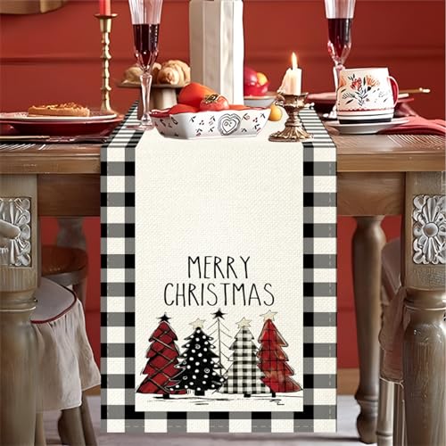 Tischläufer Herbst Schwarzer Grauer Baum Tischläufer Filz Polyester Abwaschbar Läufer Tisch Familienfeiern Hochzeiten Hotel Tisch Läufer Party Table Runner Modern 33x178cm von HJOSWVNS