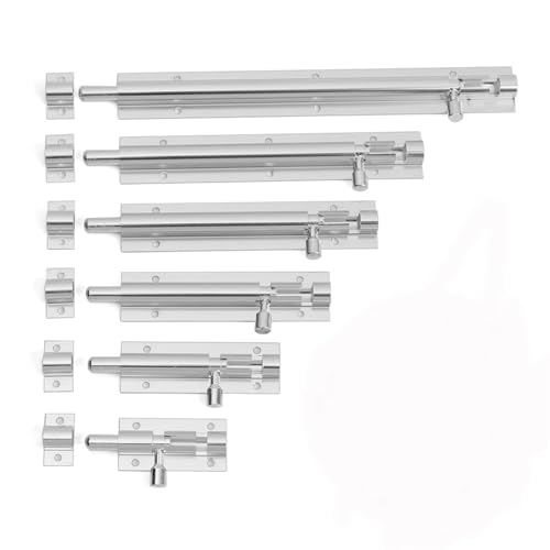 1 x 5,1–20,3 cm Fenster-Schiebetür-Schnallenschloss, Heim-Hardware-Zubehör (Silber, 12,7 cm) von HJQFVASQ