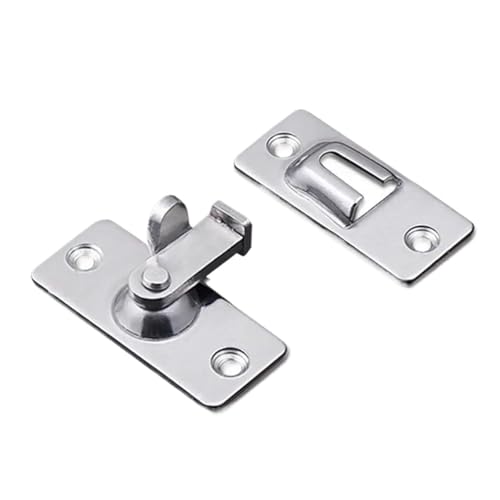 1 x 90 Grad rechtwinkliger Türriegel aus Edelstahl (Silber) von HJQFVASQ