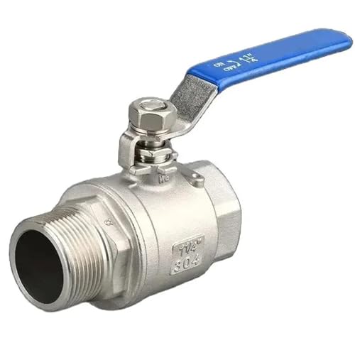 1 x zweiteiliger Kugelhahn-Adapter aus 304 Edelstahl, 1/4, 3/8, 1/2 Zoll, 3/4 Zoll, 2,5 cm, 5,1 cm, Innengewinde und Außengewinde, Wasser-Gas, Ölschalter-Adapter (3,8 cm) von HJQFVASQ