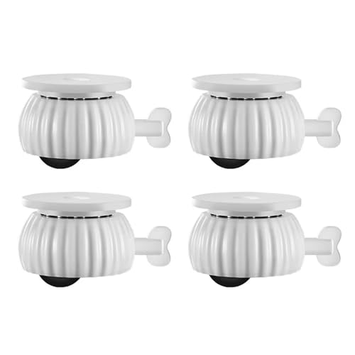 4PCs mit Bremskleber Universal-Radrollen Edelstahlperlen 360 ° Rotationstyp Möbelrollen Roller(White Black) von HJQFVASQ