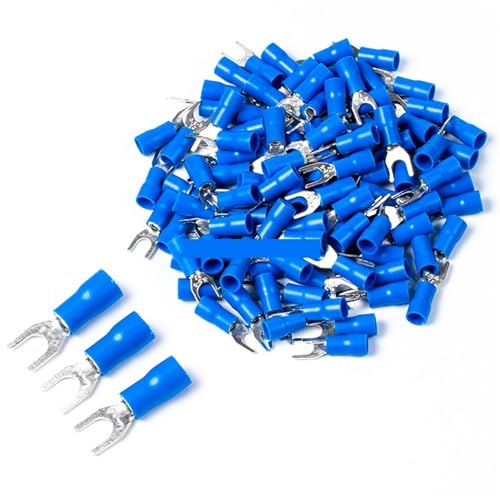 Gabel kabel draht stecker draht crimpen terminal SV 1,25-3 SV 1,25-4 SV2-3 pre-isolierte terminal 100PCS(Blue,SV1.25-4) von HJQFVASQ