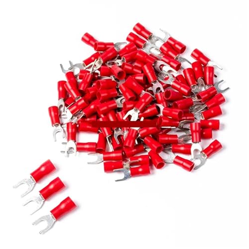 Gabel kabel draht stecker draht crimpen terminal SV 1,25-3 SV 1,25-4 SV2-3 pre-isolierte terminal 100PCS(Red,SV1.25-4) von HJQFVASQ