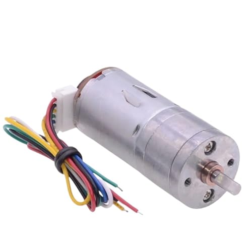 Gleichstrommotor 6 V 12 V 24 V, hohes Drehmoment, 9 kg/cm, Hochgeschwindigkeits-Elektromotor, Gleichstrom-Getriebemotor mit Encoder(1360 RPM_6V) von HJQFVASQ